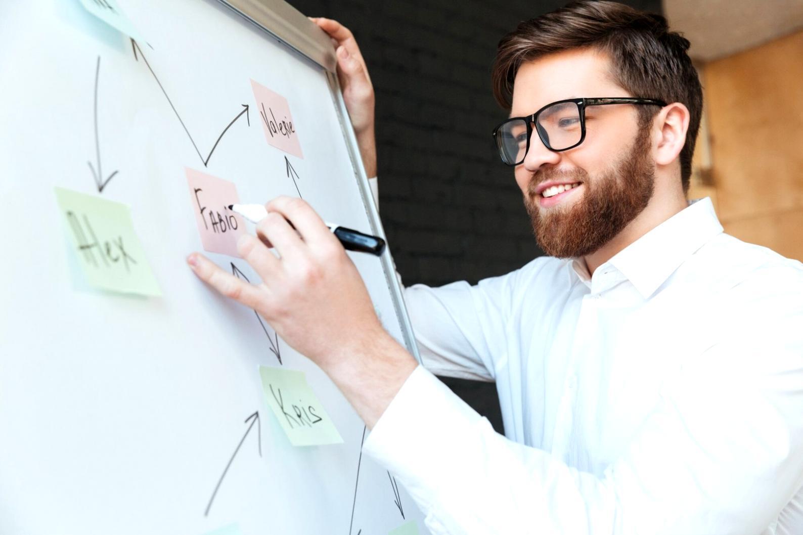 Teilnehmer in einer interaktiven Kommunikationstraining-Session